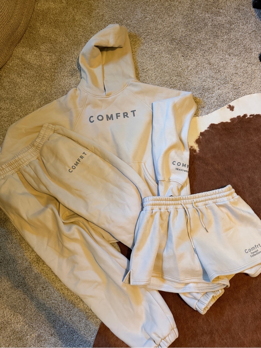COMFRT 3-Piece Matching Lounge Set — Cotton — Size Large - like new